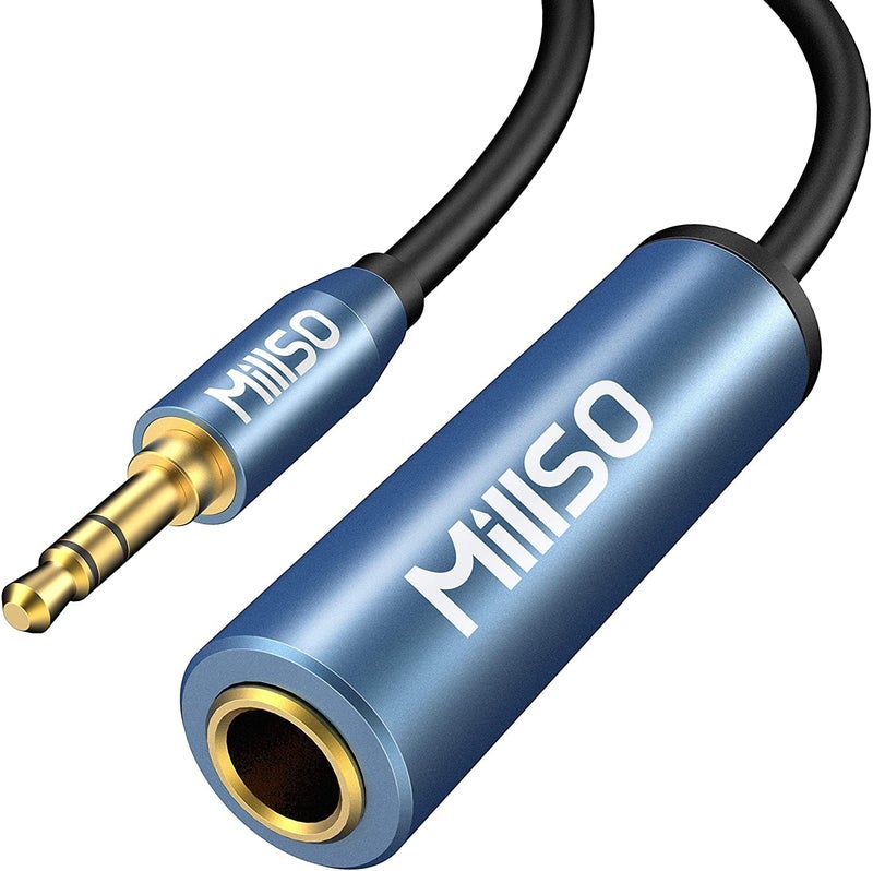MillSO 1/4 to 3.5mm Headphone Adapter, 6.6 Feet TRS 6.35mm Female to 3.5mm Male 1/8 to 1/4 Stereo Audio Adapter for Guitar Amplifiers, Piano, Home Theater Devices, Phone, Laptop, Headphones - 6.6 Ft - Image 1